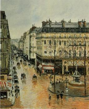 卡米耶 畢沙羅 Rue Saint-Honore, Afternoon, Rain Effect